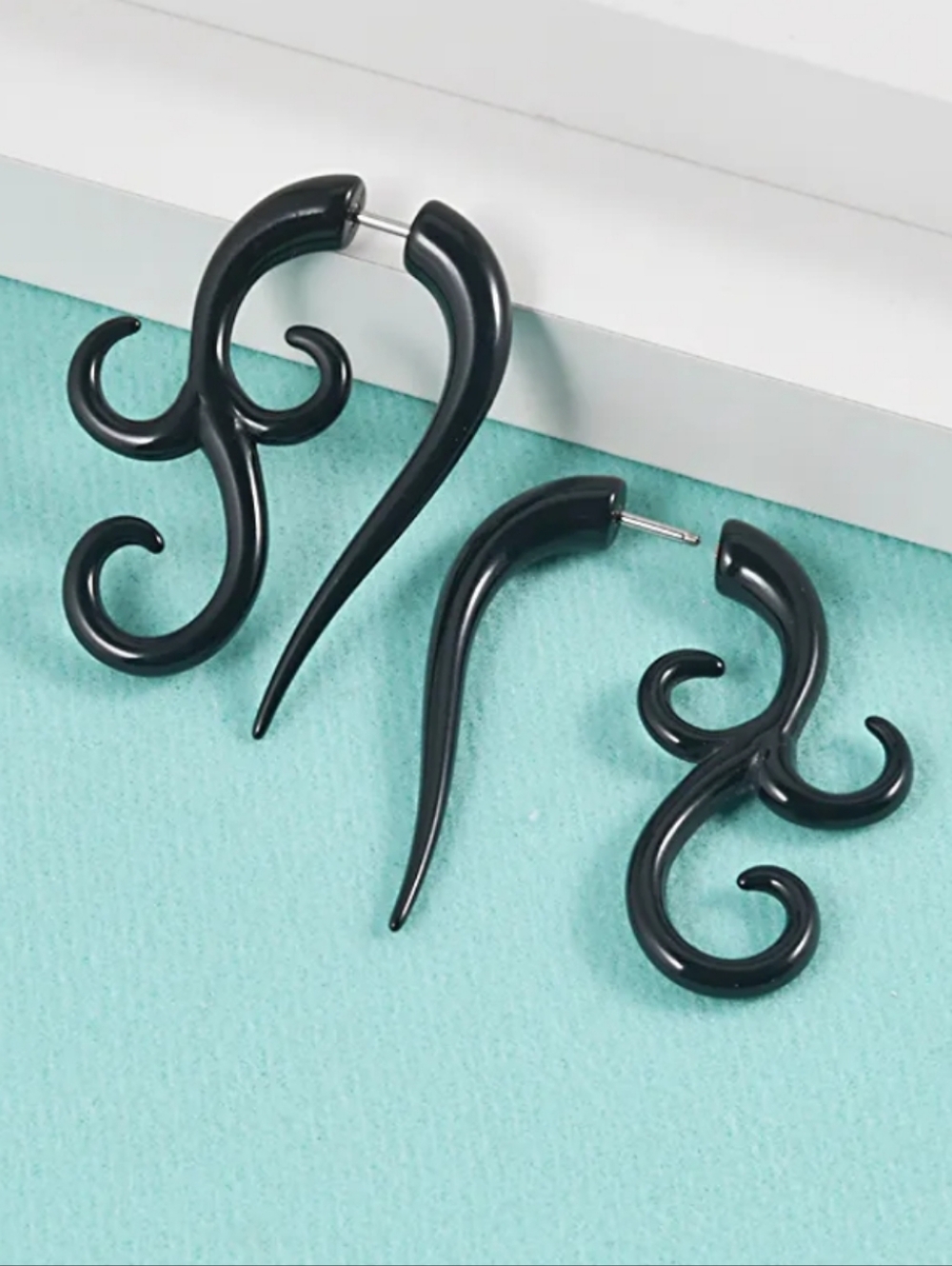 Faux gauge earrings